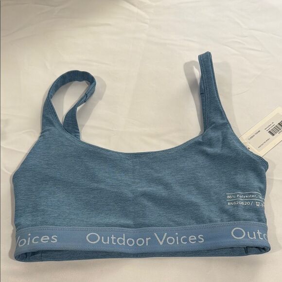 Outdoor Voices Women's Morning Blue Double Time Bra XS - Picture 4 of 4